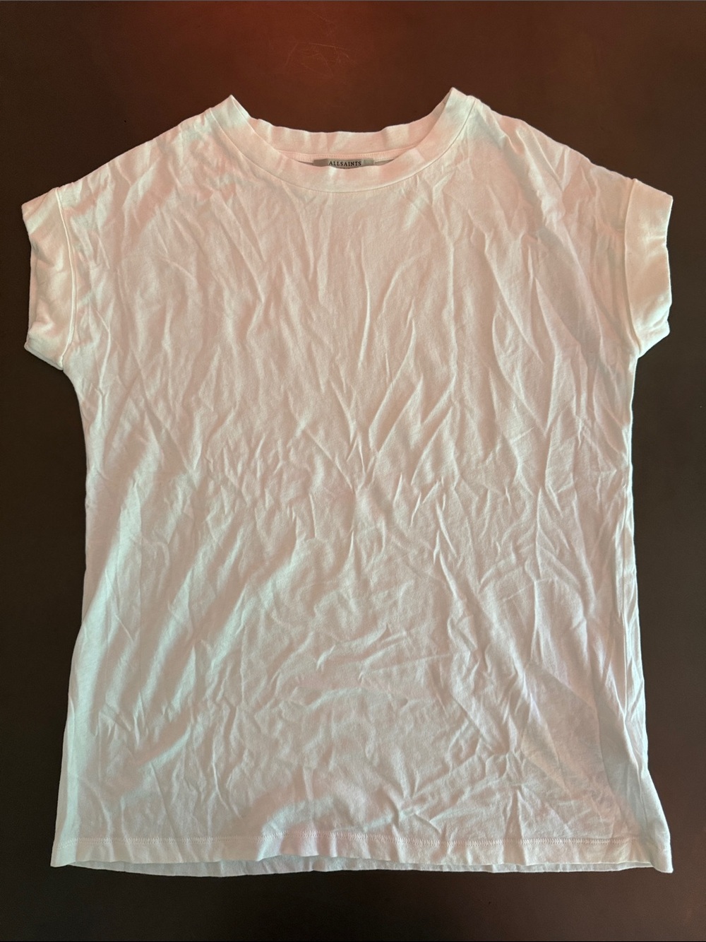 All Saints White Short Sleeve Crewneck Tee